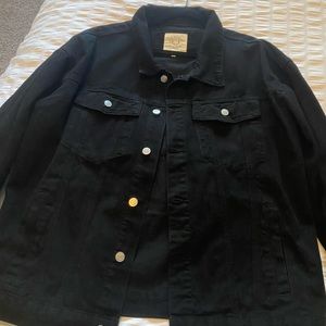 Black Jean Jacket with Accent Back